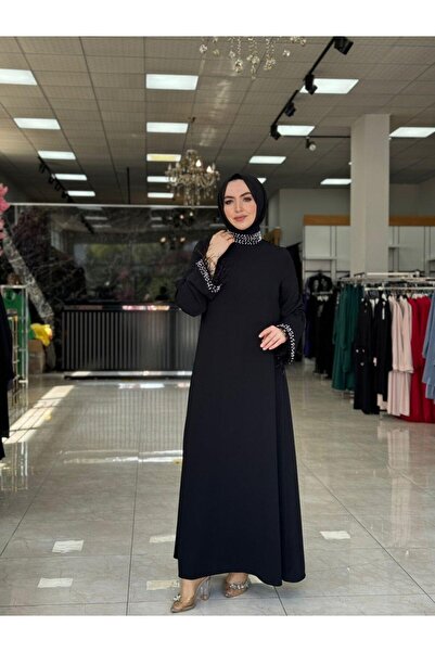 Zümra Tesettür Moda Buket Elbise Siyah Beden 1-38-40