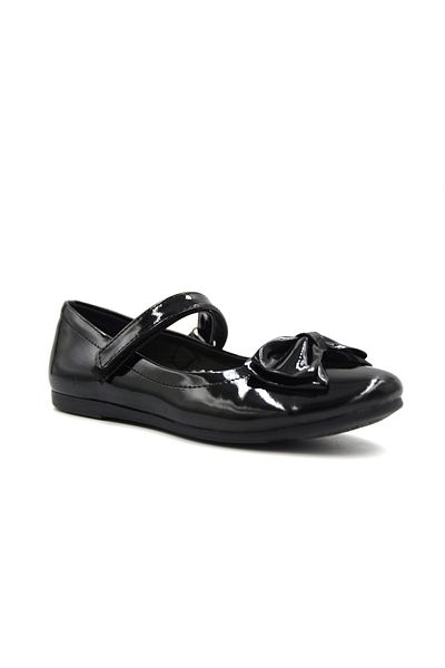 Prego Eylül Thermo Non-Slip Sole with Bow Tie and Velcro Girls' Ballerinas Black