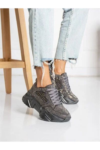 Prego Grey Stone Talpa înaltă - Pantofi sport ușori pentru femei cu șireturi