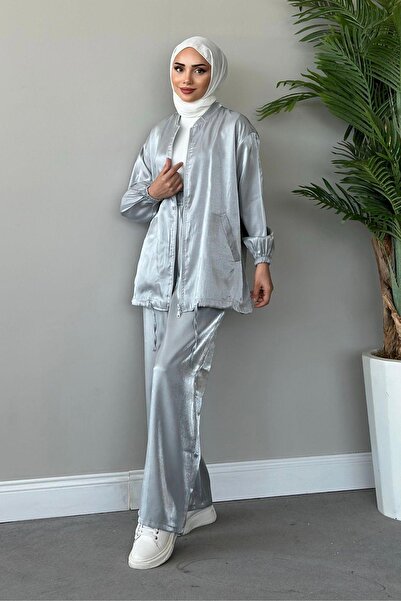 Hazamoda Gray Quince Zippered Set