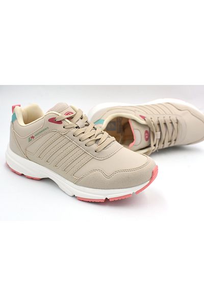 M.P. Women's Running Shoes - M.p Poly, Light Sole, Lace-up, BEIGE 242-6923