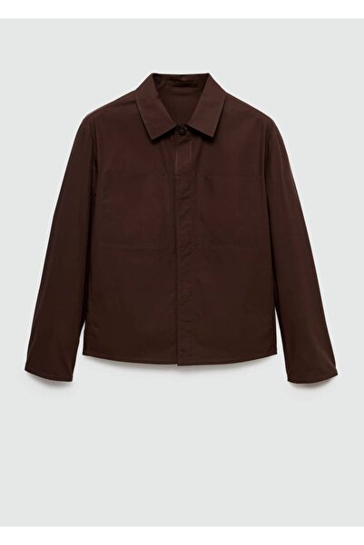 MANGO Man %100 pamuklu, cepli ceket