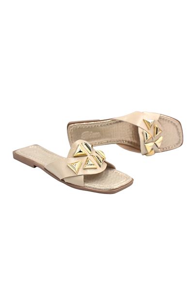 Prego Papuci de zi cu zi pentru femei Toroklu Gold - OC SHOES