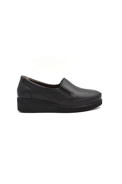 Prego GND - Γυναικεία παπούτσια casual από γνήσιο δέρμα μαύρο, ελαφριά σόλα Poly