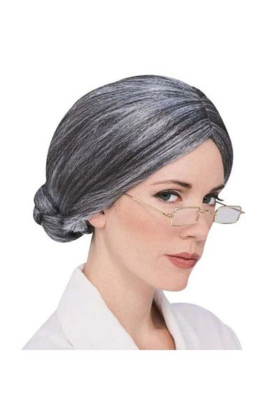 nuit dose Gray Color Elderly Wig Toupee Granny Wig Adult Child Compatible