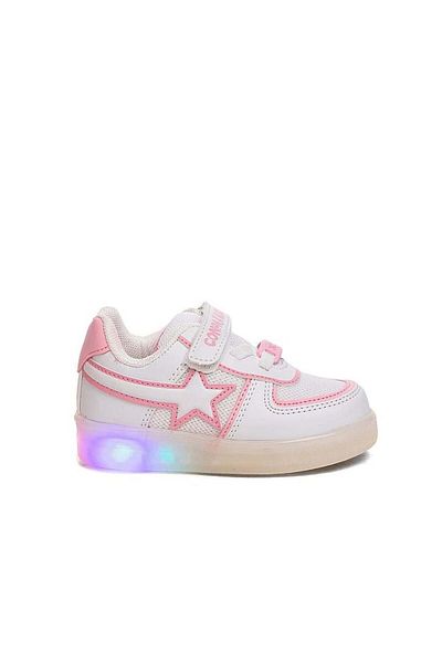 Prego (CONPAX) 102-01 Anora Thermo Anti-alunecare Talpă Ortopedică Velcro Pantofi copii Alb Roz