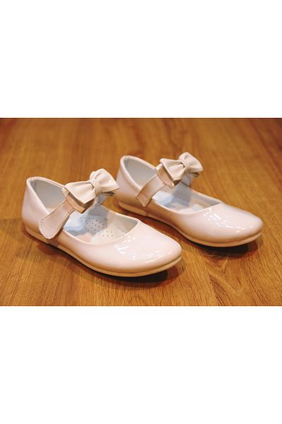 Prego Septembrie Papion Crisp Thermo Anti-Slip Talpă Pantofi de balerină pentru fete Albi