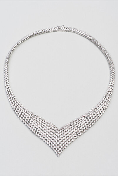 So CHIC... Miranda 18 Ayar Beyaz Altın Kaplama Gümüş Gerdanlık