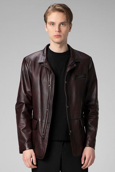 Dericlub E1031-1 Real Chestnut Leather Men's Coat