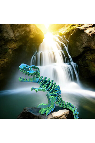 petadora Trex Dinazor Oyuncakları - 3d Yeşil Iskelet Model 20 Cm
