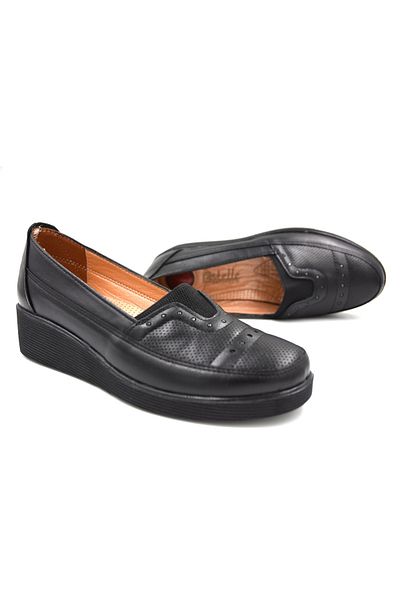 Prego Genuine Leather Black Gel Women's Casual Shoes - Light Sole