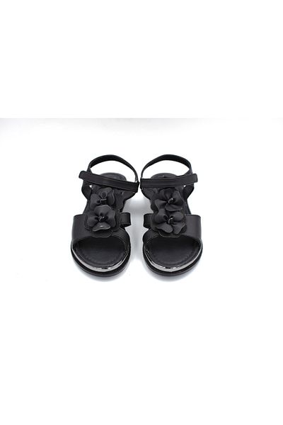 Prego Sandale pentru copii cu model floral negre - Vetta
