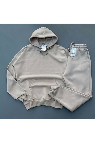 DWN WEAR Cotton 3 Thread Unisex Oversize Winter Tracksuit Set - Long Sleeve