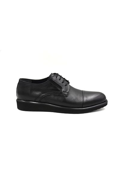 Prego STİLLONİ - Γνήσιο Δερμάτινο Μαύρο Ανδρικά Casual Παπούτσια, Ελαφριά Σόλα Eva