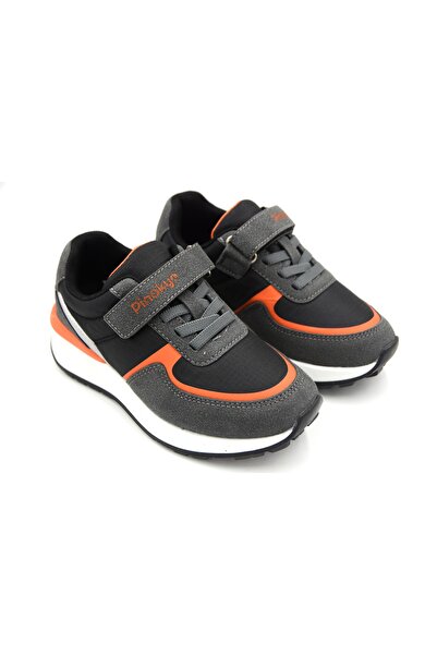 Pinokyo Belek Poli Hafif Taban Cırtlı Anorak Çocuk Spor Ayakkabı SİYAH GRİ