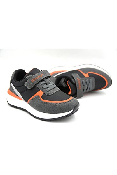 Pinokyo Belek Poli Hafif Taban Cırtlı Anorak Çocuk Spor Ayakkabı SİYAH GRİ