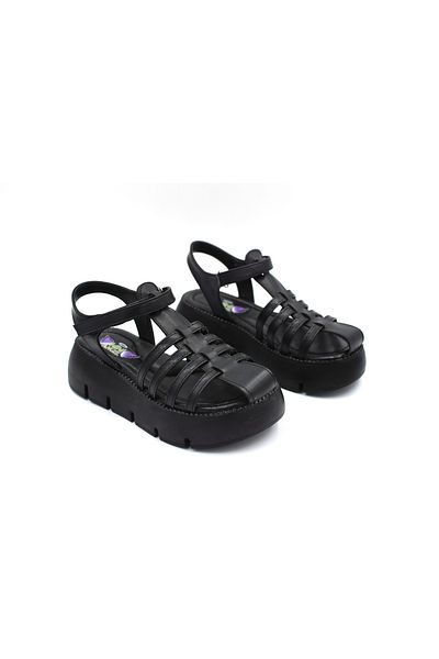 Prego Sandale Arzen Black pentru copii - Talpă ușoară, vârf închis cu velcro