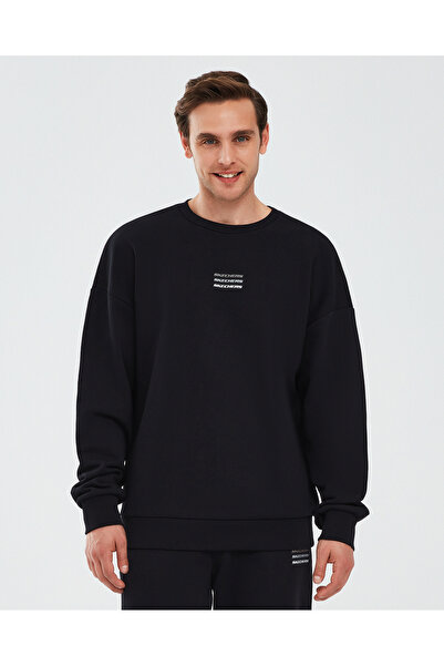 SKECHERS M Essential Crew Neck Sweatshirt Erkek Siyah Sweatshirt S232234-001