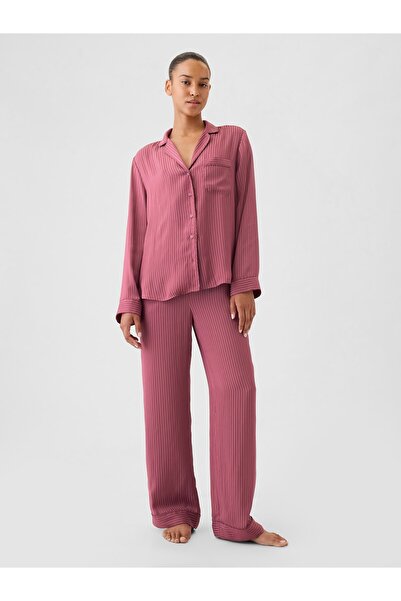 GAP Kadın Pembe Saten Pijama Üstü