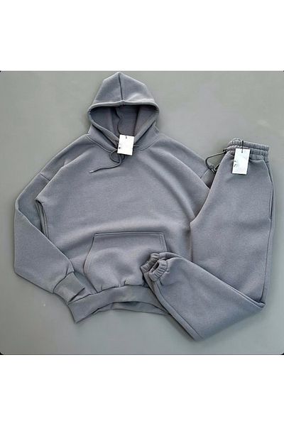 DWN WEAR Cotton 3 Thread Unisex Oversize Winter Tracksuit Set - Long Sleeve