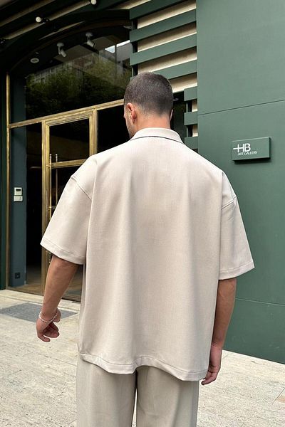 HAFKAGİYİM ΜΑΥΡΟ Basic B4 DAD Boxy Fit Oversize πουκάμισο