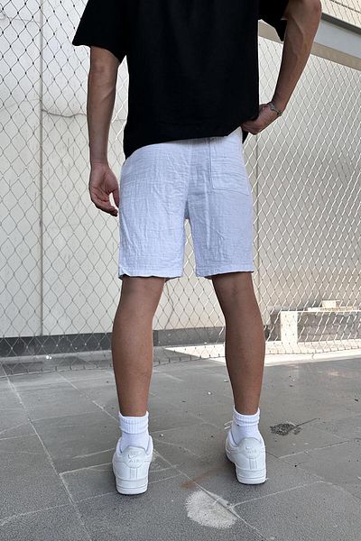 HAFKAGİYİM ΜΑΥΡΟ Σορτς με χαλαρή εφαρμογή από λινό με λεπτομέρεια μέσης