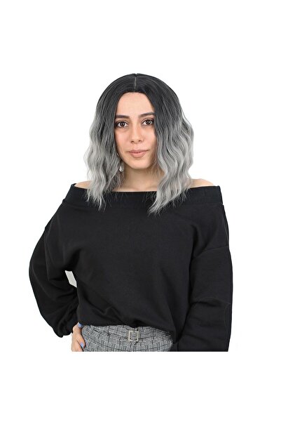 Bucuks Fiber Sen Short Daal Perchless Wig / Black / Gray Ombre