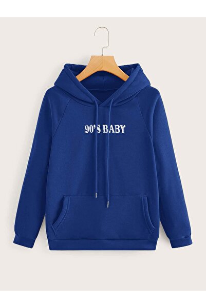 coolart 90s Baby Sweatshirt - Син качулат пуловер с принт