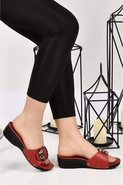 KOCAMANLAR Aryan 68-788 Gel Heel Spur Special Dr. Recommended Orthopedic Women's Slippers Red