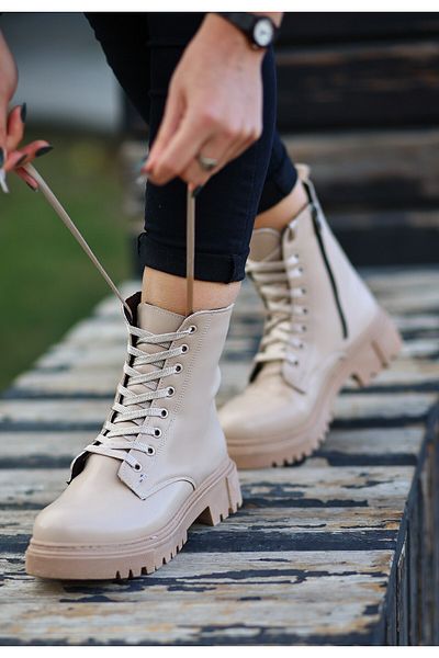 BESKAR Παπούτσια Bria Nude Color Lace Up