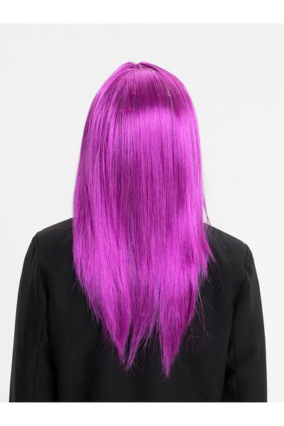 nuit dose Fuchsia Color Straight Cut Long Party Wig False Hair
