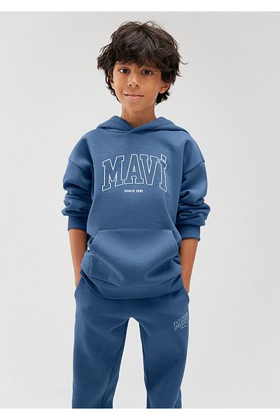 Mavi Hanorac cu glugă imprimat cu logo 6s10052-70871