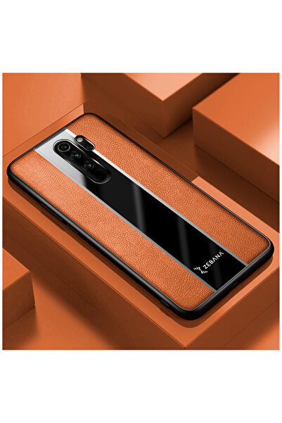 Zebana Xiaomi Redmi Note 8 Pro Uyumlu Kılıf Premium Deri Kılıf Kahverengi