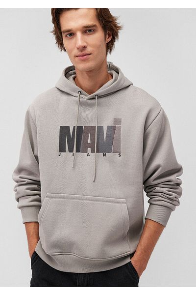 Mavi Šedá mikina s potištěným logem Jeans 0S10199-70093