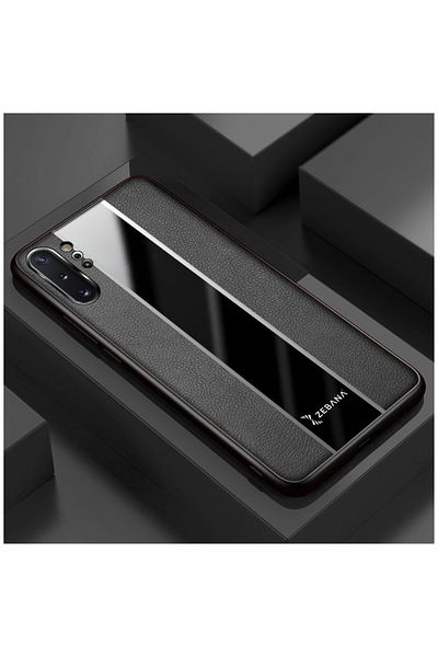 Dara Aksesuar حافظة Zebana Premium الجلدية المتوافقة مع هاتف Samsung Galaxy Note 10 Plus باللون الأسود