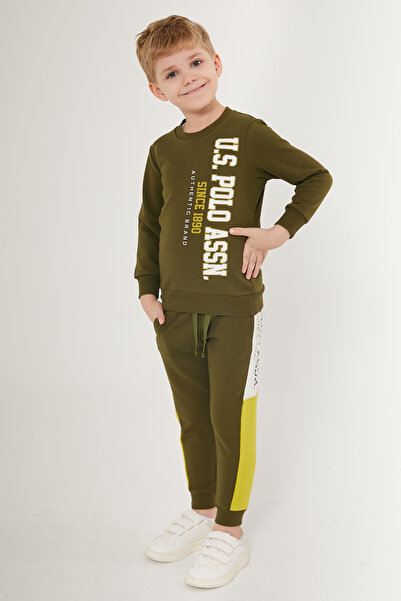 U.S. Polo Assn. Erkek Çocuk Haki Pijama Takımı 50285657-VR027