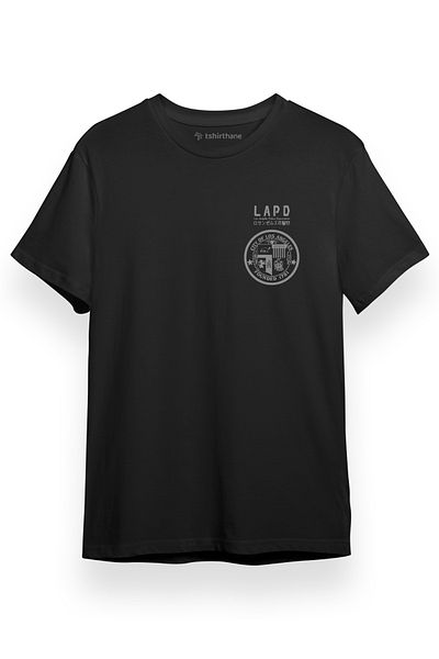 Tshirthane Ανδρικό μπλουζάκι Blade Runner Lapd 2049 Logo μαύρο κοντομάνικο