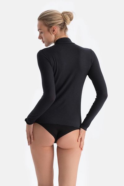 Dagi Black 5118Kc Modal Cashmere Turtleneck Long Sleeve Top