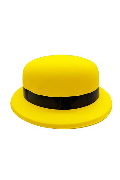 Store Neon Party Yellow Color Bowler Plastic Party Hat