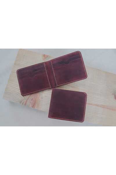 Ancient Leather Craft Hakiki Deri Erkek Cüzdan Kredi Kartı Bölmeli Kağıt Para...