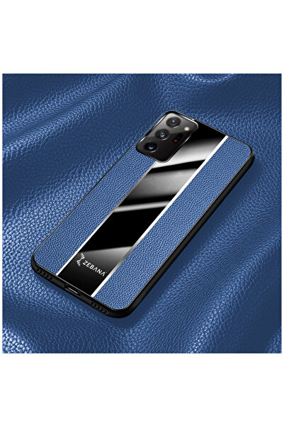 Zebana Samsung Galaxy Note 20 Ultra Uyumlu Kılıf Premium Deri Kılıf Mavi