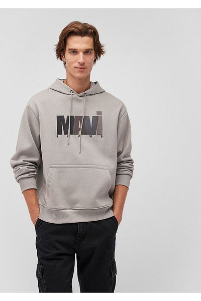 Mavi Šedá mikina s potištěným logem Jeans 0S10199-70093