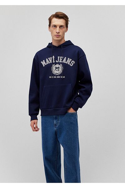 Mavi Φούτερ με στάμπα τζιν Navy Blue 0s10201-84371