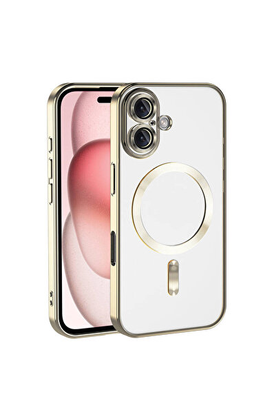 UnDePlus Apple iPhone 16 Plus Kılıf Magsafe Kamera Lensli Korumalı Şeffaf Silikon Kapak