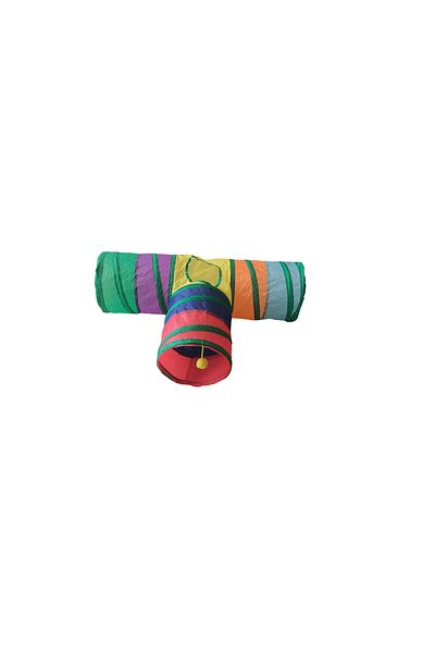 Wovna Rainbow Patterned t Model Cat Play Tunnel, Foldable 50 X 75 cm