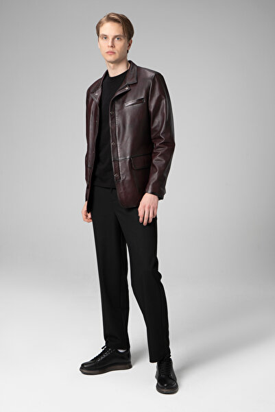 Dericlub E1031-1 Real Chestnut Leather Men's Coat