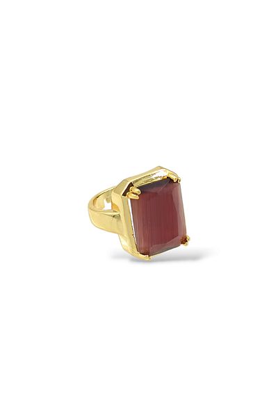 Çlk Accessories خاتم حجر مربع قابل للتعديل ممتاز
