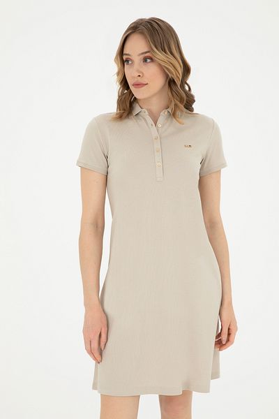 U.S. Polo Assn. Πέτρινο πλεκτό γυναικείο φόρεμα - 50285859 -VR049