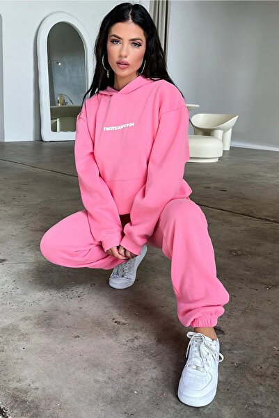 SeusCraft That So Fetch Sweatshirt Eşofman Altı Jogger - Pembe Baskılı Eşofman Takımı Kapüşonlu
