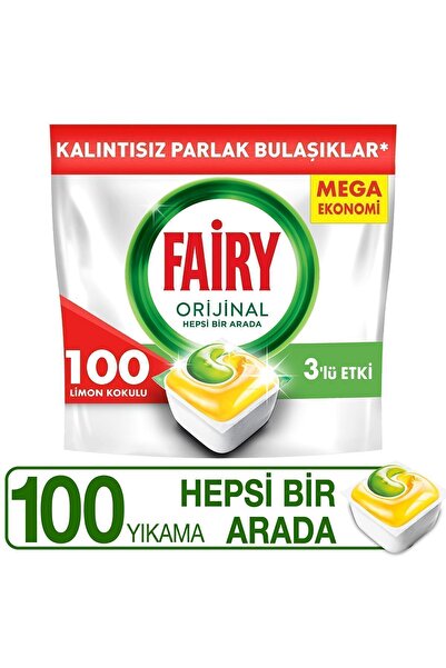 Fairy Hepsi Bir Arada Bulaşık Makinesi Kapsülü Limon Kokulu 100 Yıkama
